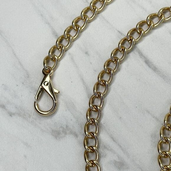 Gold Tone Chain Purse Replacement Strap 46" Crossbody ✨ - Picture 2 of 11